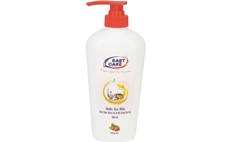 NƯỚC SÚC RỬA BÌNH SỮA BABYCARE HƯƠNG DÂU 500ML