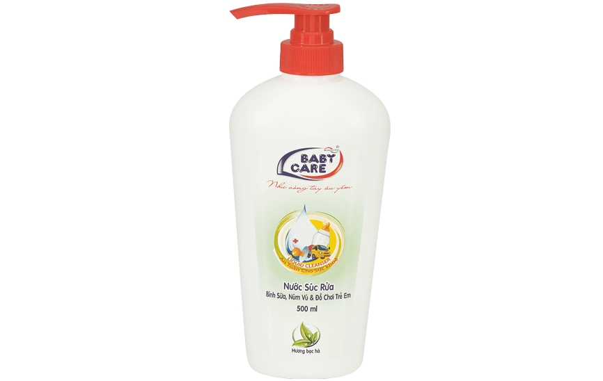 NƯỚC SÚC RỬA BÌNH SỮA BABYCARE HƯƠNG BẠC HÀ 500ML