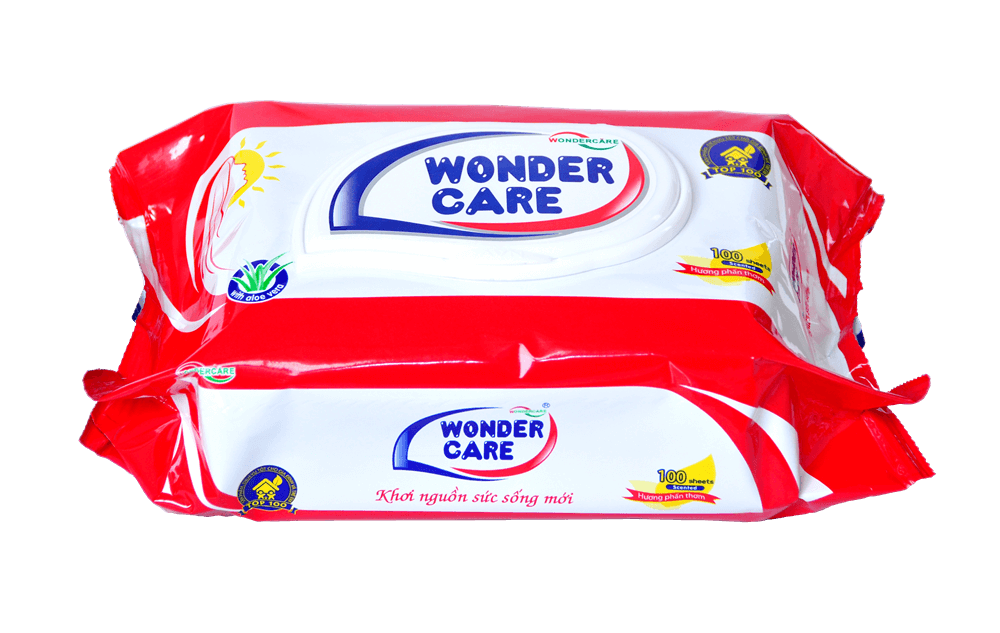 KHĂN GIẤY ƯỚT WONDERCARE 100 TỜ HƯƠNG PHẤN THƠM