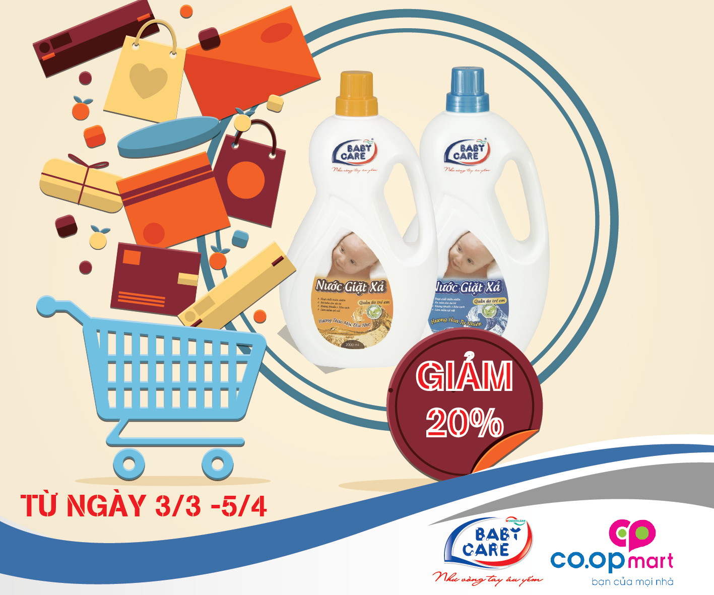 Khuyến mãi 20% Nước giặt xả Babycare 2lit